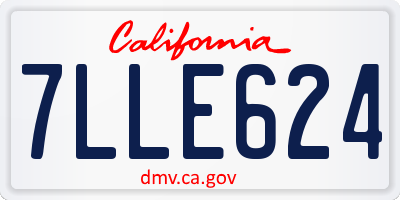 CA license plate 7LLE624