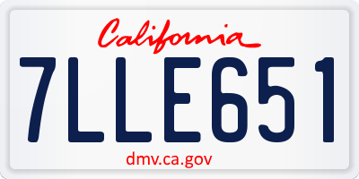 CA license plate 7LLE651