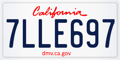 CA license plate 7LLE697