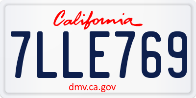 CA license plate 7LLE769