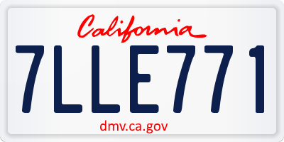 CA license plate 7LLE771