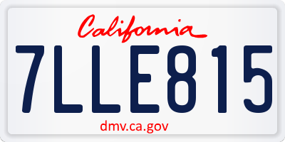CA license plate 7LLE815