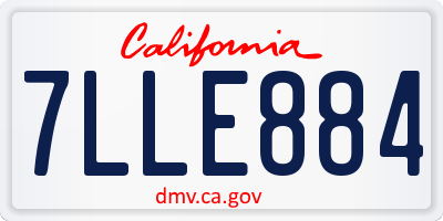 CA license plate 7LLE884
