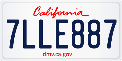 CA license plate 7LLE887