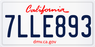 CA license plate 7LLE893