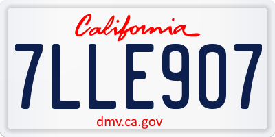 CA license plate 7LLE907