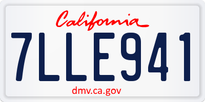 CA license plate 7LLE941