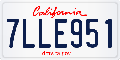 CA license plate 7LLE951