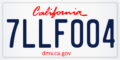 CA license plate 7LLF004