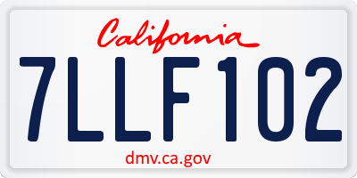 CA license plate 7LLF102