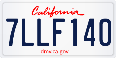 CA license plate 7LLF140