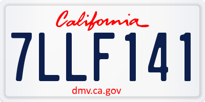 CA license plate 7LLF141
