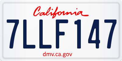 CA license plate 7LLF147