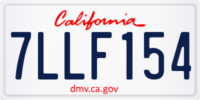 CA license plate 7LLF154