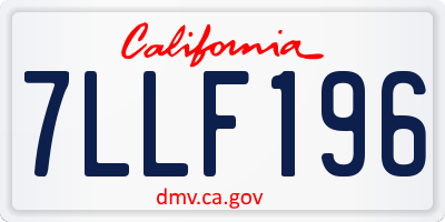 CA license plate 7LLF196