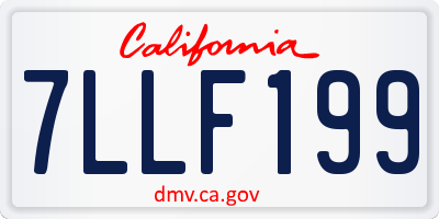 CA license plate 7LLF199