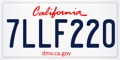 CA license plate 7LLF220