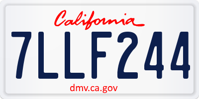 CA license plate 7LLF244
