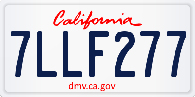 CA license plate 7LLF277