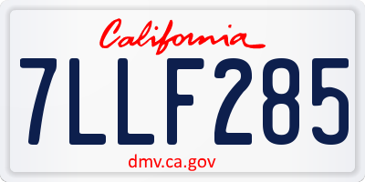 CA license plate 7LLF285