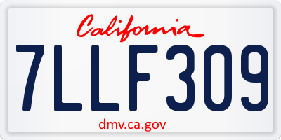 CA license plate 7LLF309
