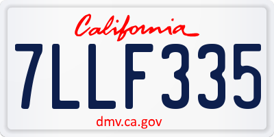 CA license plate 7LLF335