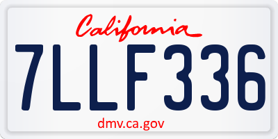 CA license plate 7LLF336