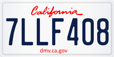 CA license plate 7LLF408