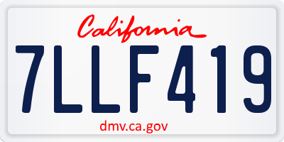 CA license plate 7LLF419
