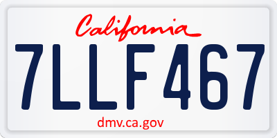 CA license plate 7LLF467