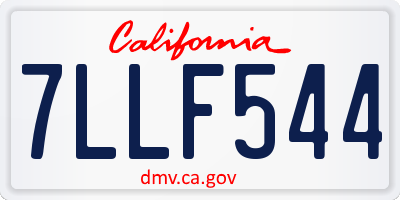 CA license plate 7LLF544