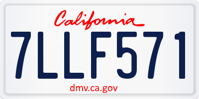CA license plate 7LLF571