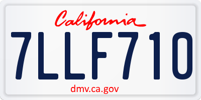 CA license plate 7LLF710