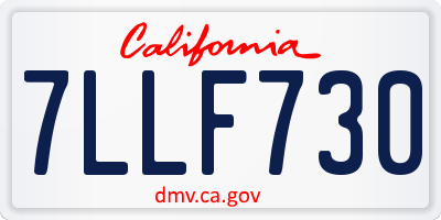 CA license plate 7LLF730