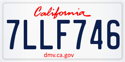 CA license plate 7LLF746