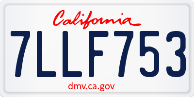 CA license plate 7LLF753