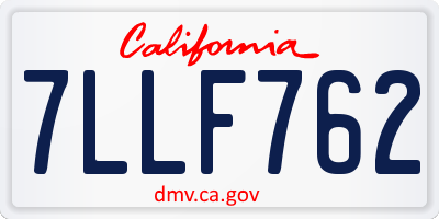 CA license plate 7LLF762
