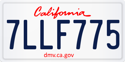 CA license plate 7LLF775