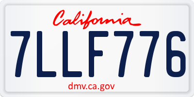 CA license plate 7LLF776