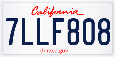 CA license plate 7LLF808