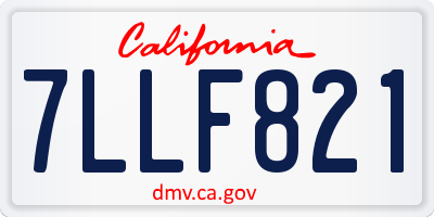 CA license plate 7LLF821