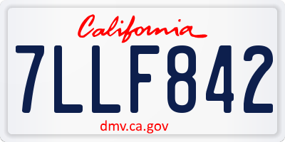 CA license plate 7LLF842