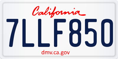 CA license plate 7LLF850