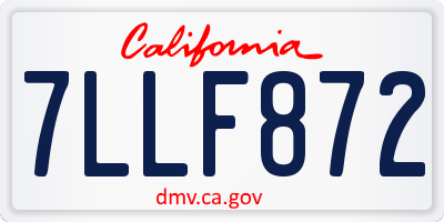 CA license plate 7LLF872