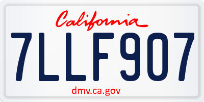 CA license plate 7LLF907