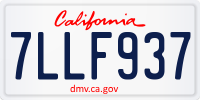 CA license plate 7LLF937