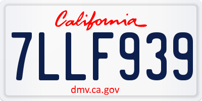 CA license plate 7LLF939