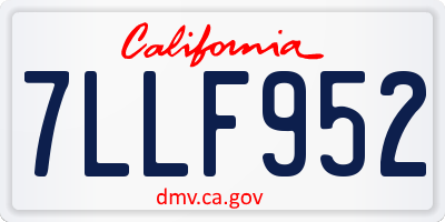CA license plate 7LLF952