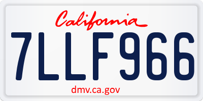CA license plate 7LLF966