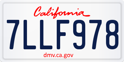 CA license plate 7LLF978